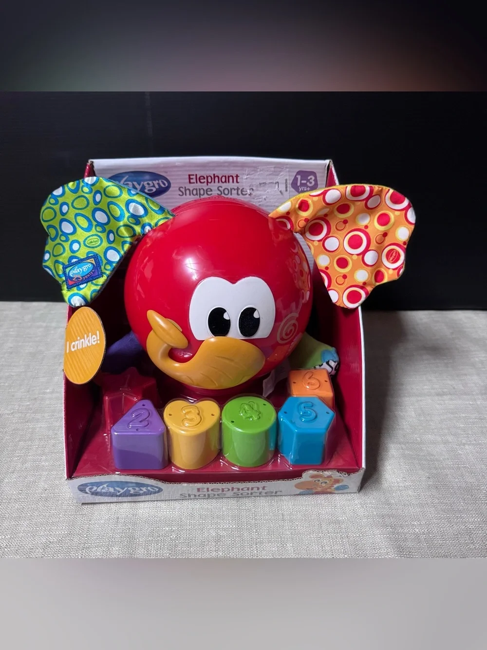 PLAYGRO - Baby Red Elephant Shape Sorter Toy - Kids Learning Toy
